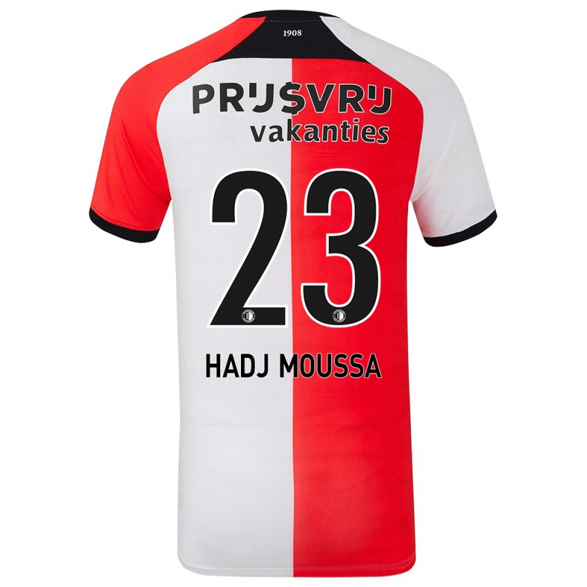 Bambino Maglia Anis Hadj Moussa #23 Rosso Bianco Kit Gara Home 2024/25 Maglietta