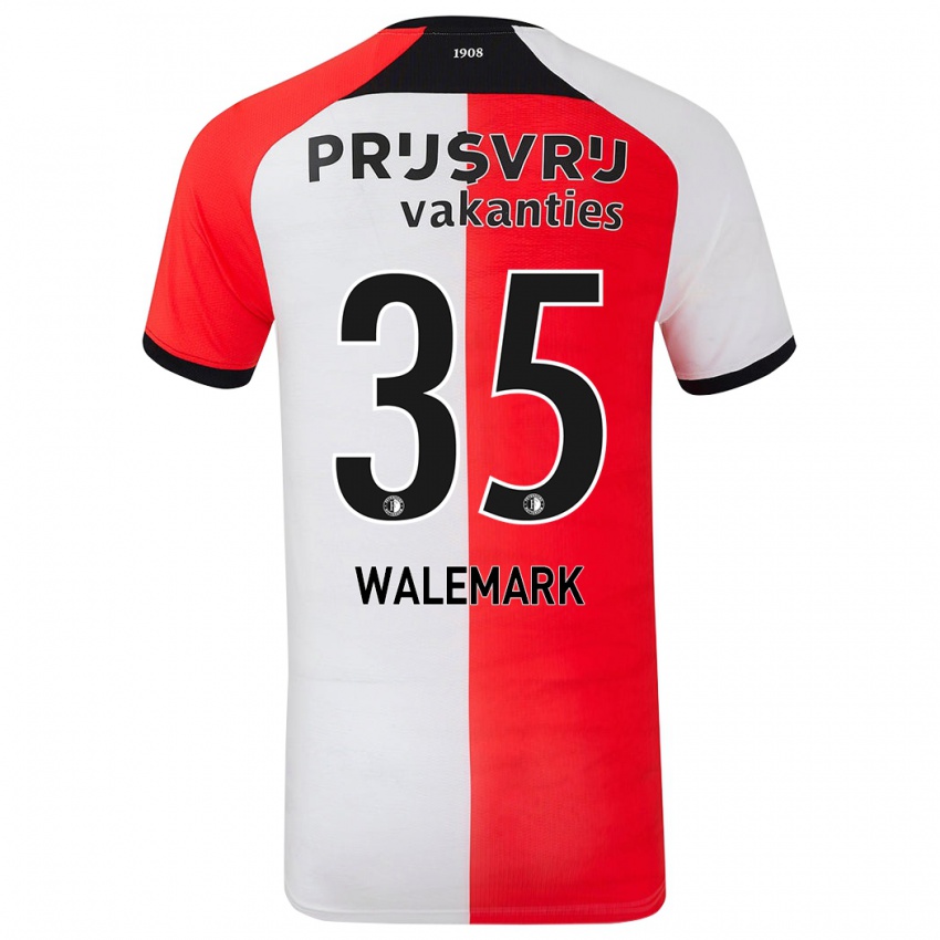 Bambino Maglia Patrik Walemark #35 Rosso Bianco Kit Gara Home 2024/25 Maglietta