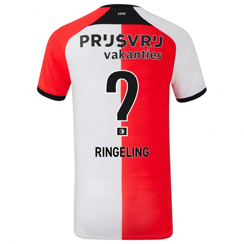 Bambino Maglia Sam Ringeling #0 Rosso Bianco Kit Gara Home 2024/25 Maglietta