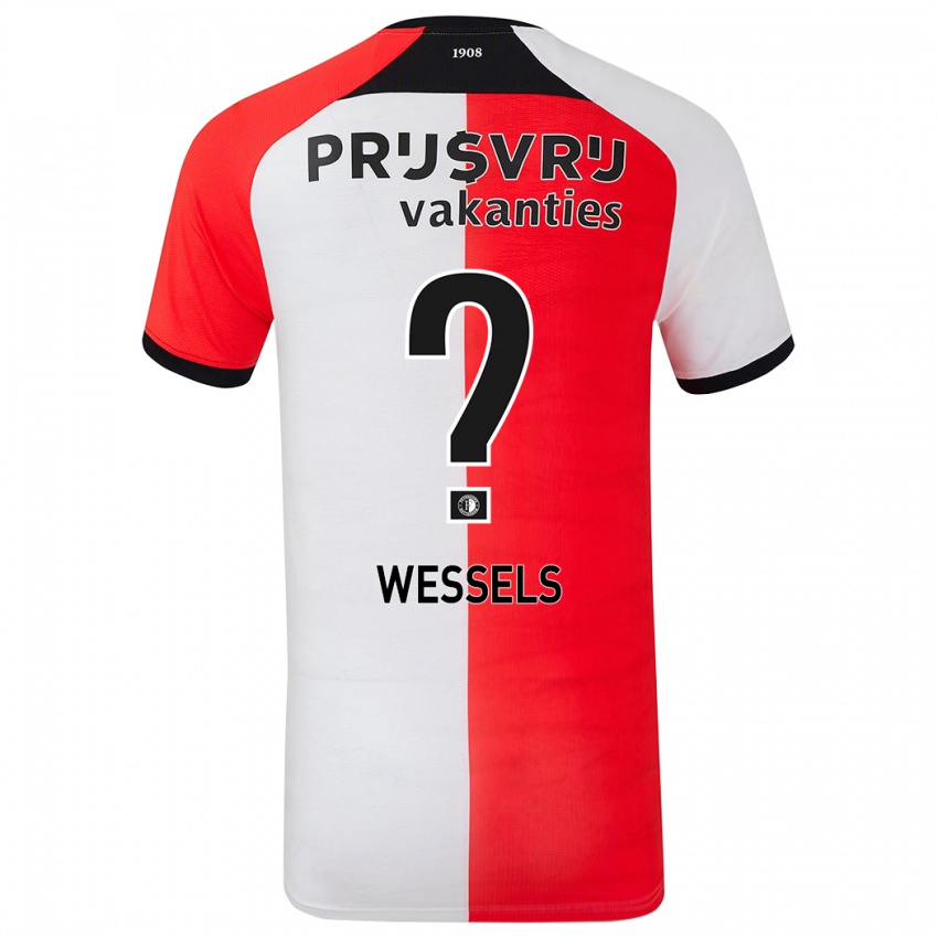 Bambino Maglia Tijme Wessels #0 Rosso Bianco Kit Gara Home 2024/25 Maglietta