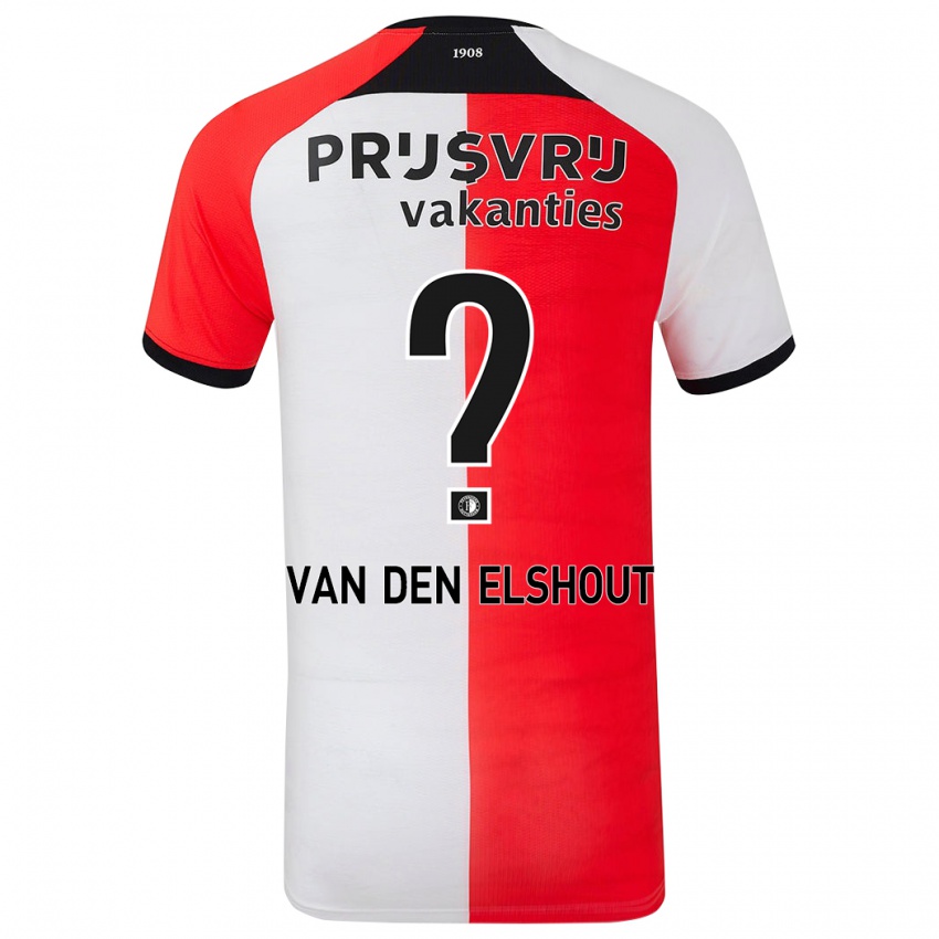 Bambino Maglia Tobias Van Den Elshout #0 Rosso Bianco Kit Gara Home 2024/25 Maglietta