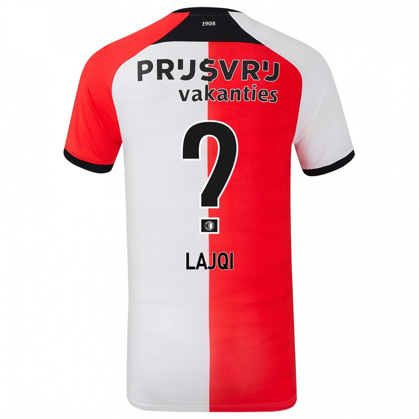 Bambino Maglia Merlind Lajqi #0 Rosso Bianco Kit Gara Home 2024/25 Maglietta