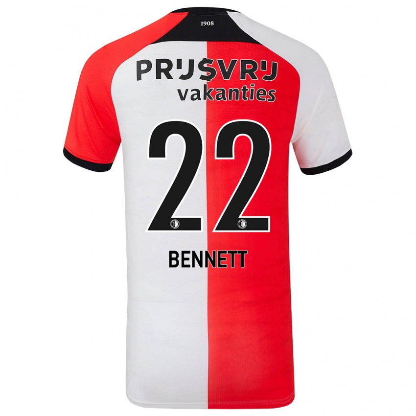 Bambino Maglia Walter Bennett #22 Rosso Bianco Kit Gara Home 2024/25 Maglietta