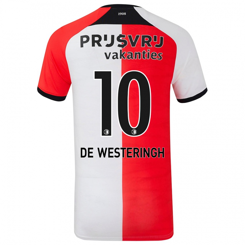 Bambino Maglia Kirsten Van De Westeringh #10 Rosso Bianco Kit Gara Home 2024/25 Maglietta