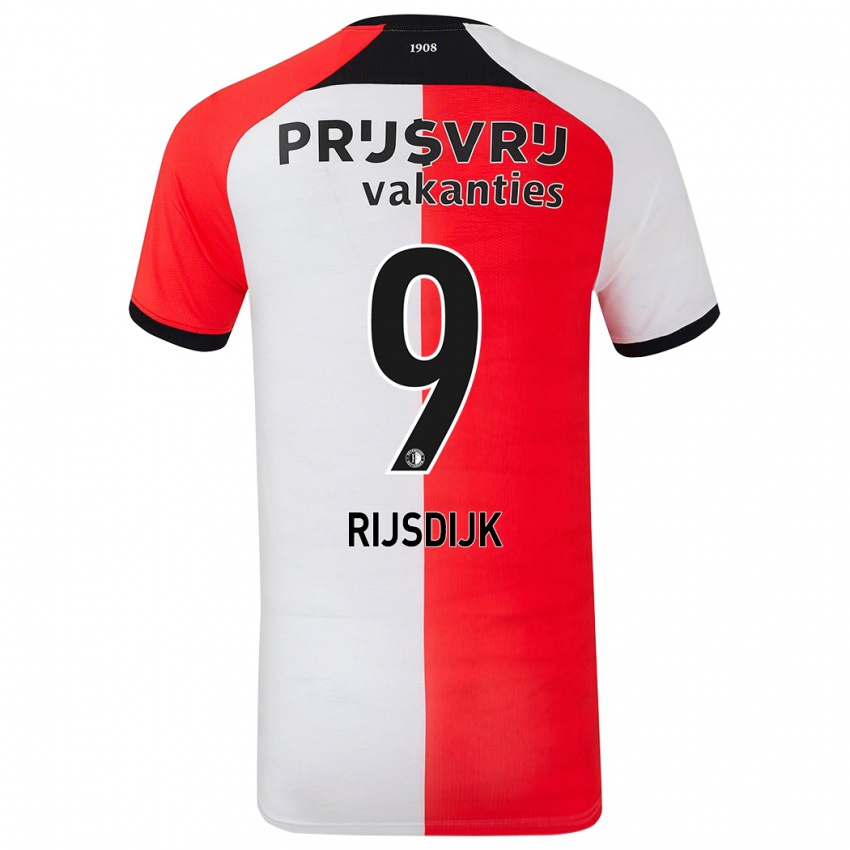 Bambino Maglia Pia Rijsdijk #9 Rosso Bianco Kit Gara Home 2024/25 Maglietta