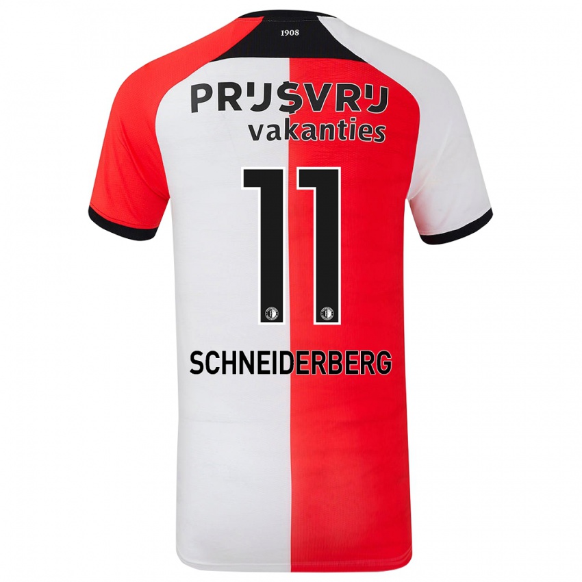 Bambino Maglia July Schneiderberg #11 Rosso Bianco Kit Gara Home 2024/25 Maglietta