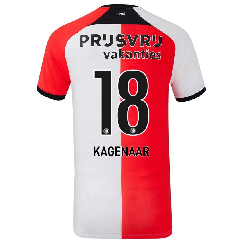 Bambino Maglia Isa Kagenaar #18 Rosso Bianco Kit Gara Home 2024/25 Maglietta