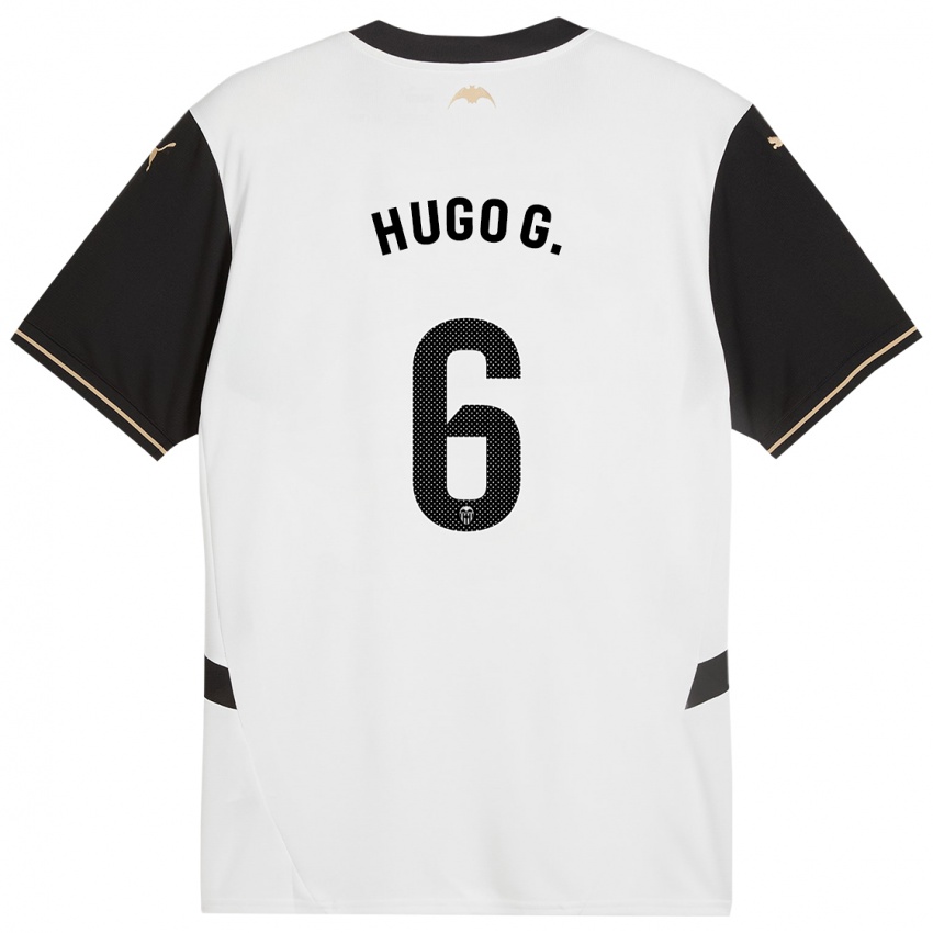 Bambino Maglia Hugo Guillamon #6 Bianco Nero Kit Gara Home 2024/25 Maglietta