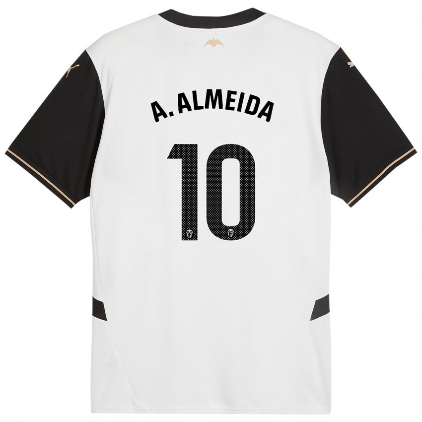 Bambino Maglia André Almeida #10 Bianco Nero Kit Gara Home 2024/25 Maglietta