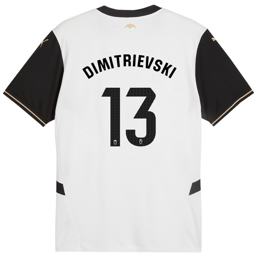 Bambino Maglia Stole Dimitrievski #13 Bianco Nero Kit Gara Home 2024/25 Maglietta