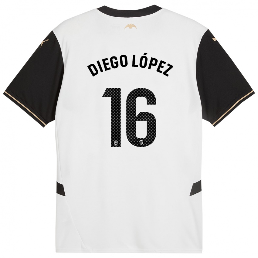 Bambino Maglia Diego Lopez #16 Bianco Nero Kit Gara Home 2024/25 Maglietta