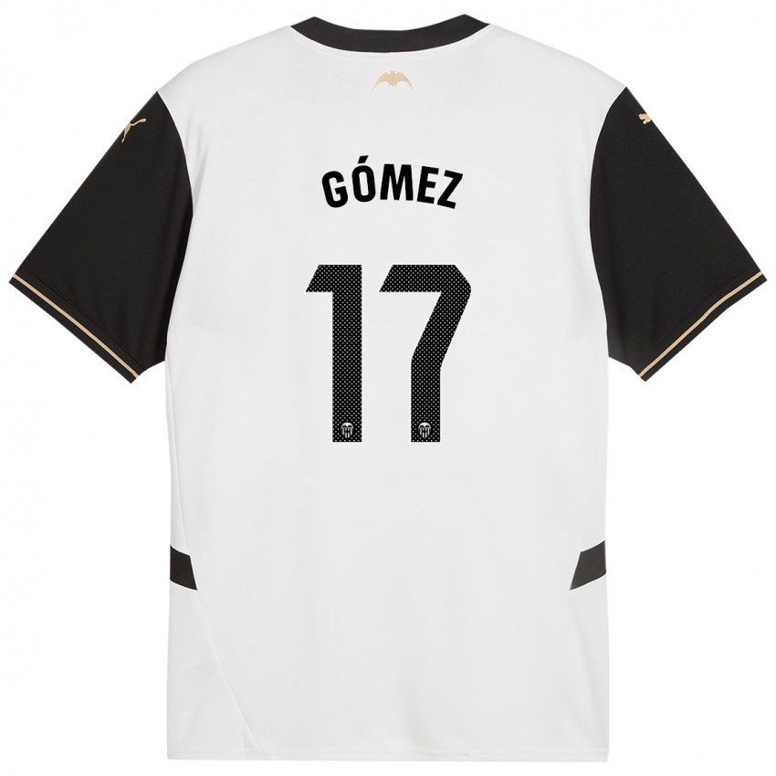 Bambino Maglia Dani Gómez #17 Bianco Nero Kit Gara Home 2024/25 Maglietta