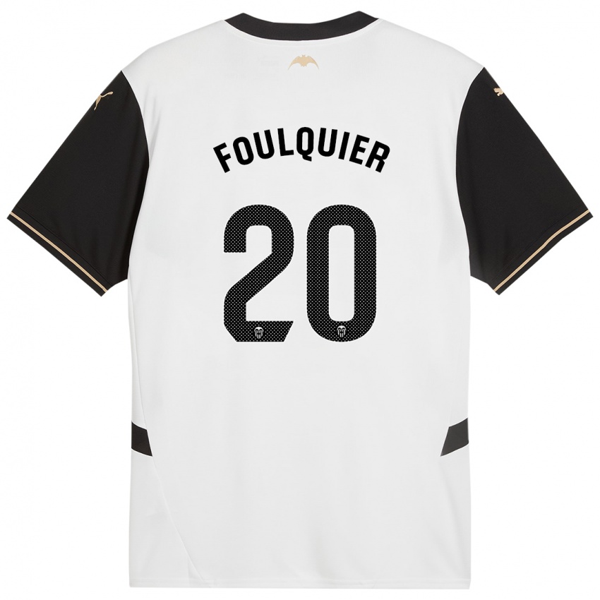 Bambino Maglia Dimitri Foulquier #20 Bianco Nero Kit Gara Home 2024/25 Maglietta