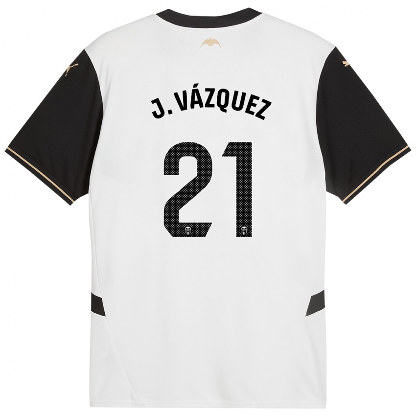 Bambino Maglia Jesús Vázquez #21 Bianco Nero Kit Gara Home 2024/25 Maglietta