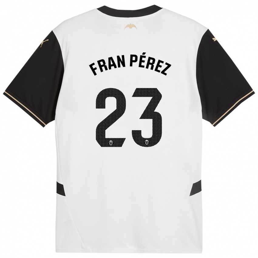 Bambino Maglia Fran Pérez #23 Bianco Nero Kit Gara Home 2024/25 Maglietta