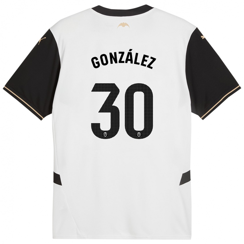 Bambino Maglia Hugo González #30 Bianco Nero Kit Gara Home 2024/25 Maglietta