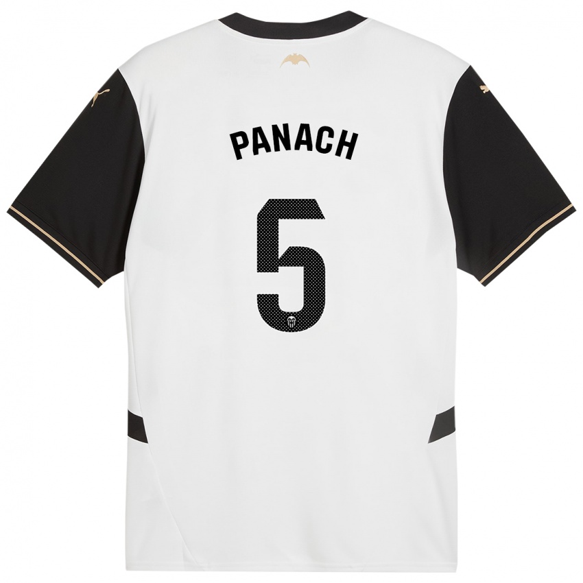 Bambino Maglia Alejandro Panach #5 Bianco Nero Kit Gara Home 2024/25 Maglietta