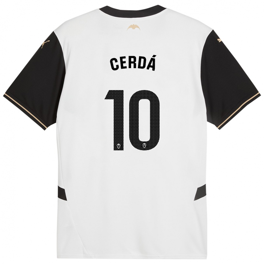 Bambino Maglia Alex Cerdá #10 Bianco Nero Kit Gara Home 2024/25 Maglietta