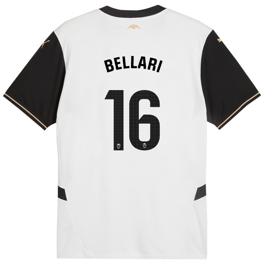 Bambino Maglia Hamza Bellari #16 Bianco Nero Kit Gara Home 2024/25 Maglietta