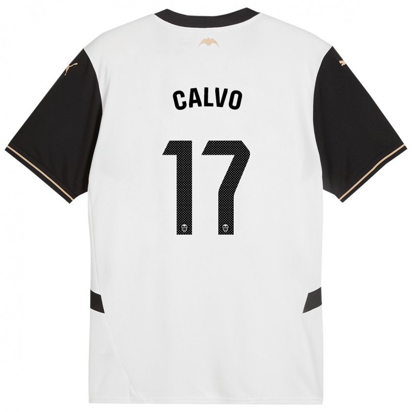 Bambino Maglia Borja Calvo #17 Bianco Nero Kit Gara Home 2024/25 Maglietta