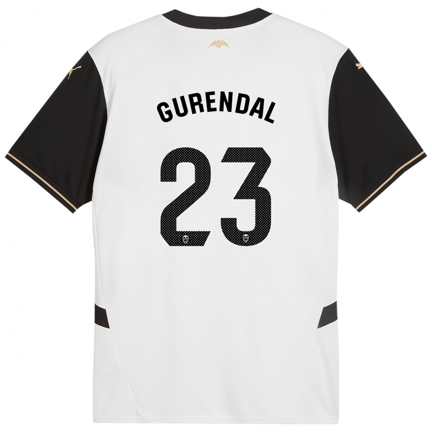 Bambino Maglia Alexander Gurendal #23 Bianco Nero Kit Gara Home 2024/25 Maglietta