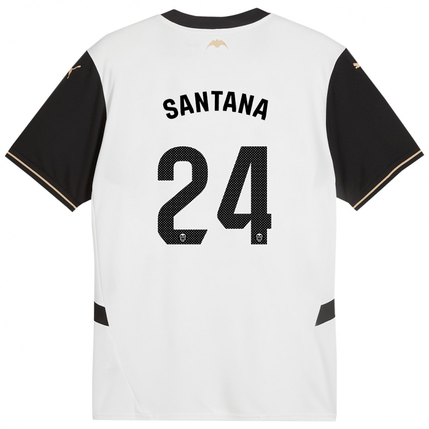 Bambino Maglia Ismael Santana #24 Bianco Nero Kit Gara Home 2024/25 Maglietta