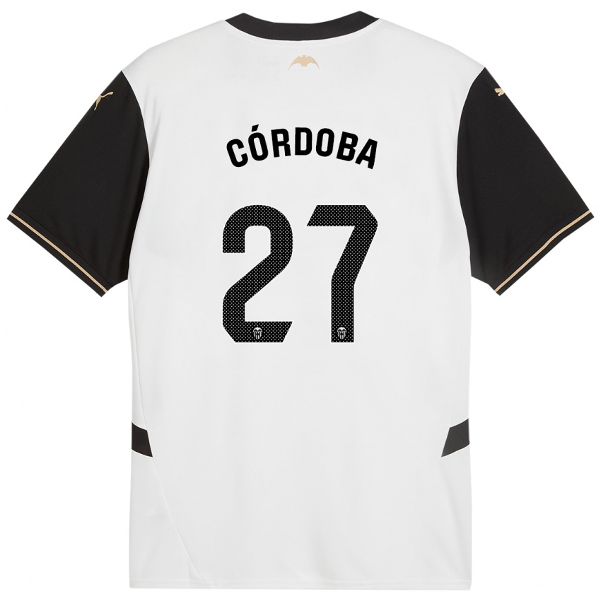 Bambino Maglia Iker Córdoba #27 Bianco Nero Kit Gara Home 2024/25 Maglietta