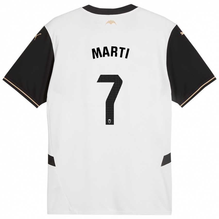 Bambino Maglia Marina Martí #7 Bianco Nero Kit Gara Home 2024/25 Maglietta