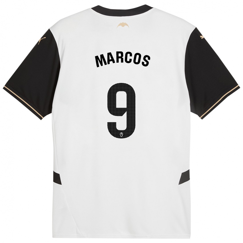 Bambino Maglia Ana Marcos #9 Bianco Nero Kit Gara Home 2024/25 Maglietta