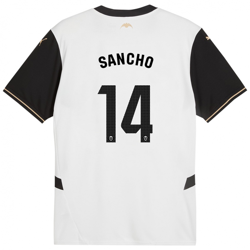 Bambino Maglia Pauleta Sancho #14 Bianco Nero Kit Gara Home 2024/25 Maglietta