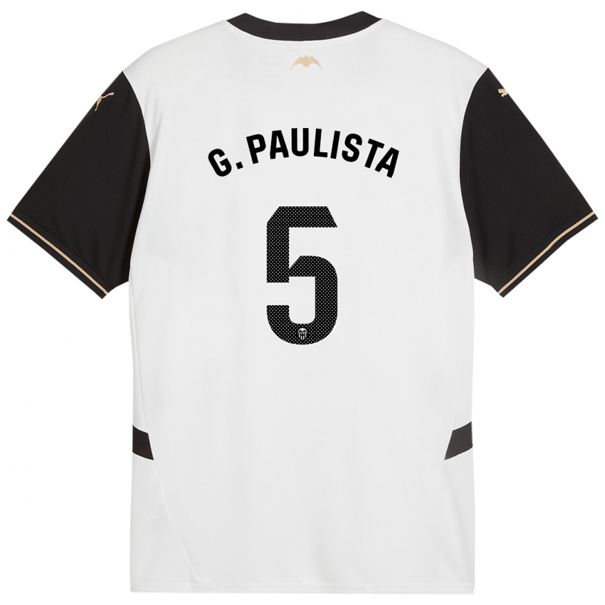 Bambino Maglia Gabriel Paulista #5 Bianco Nero Kit Gara Home 2024/25 Maglietta