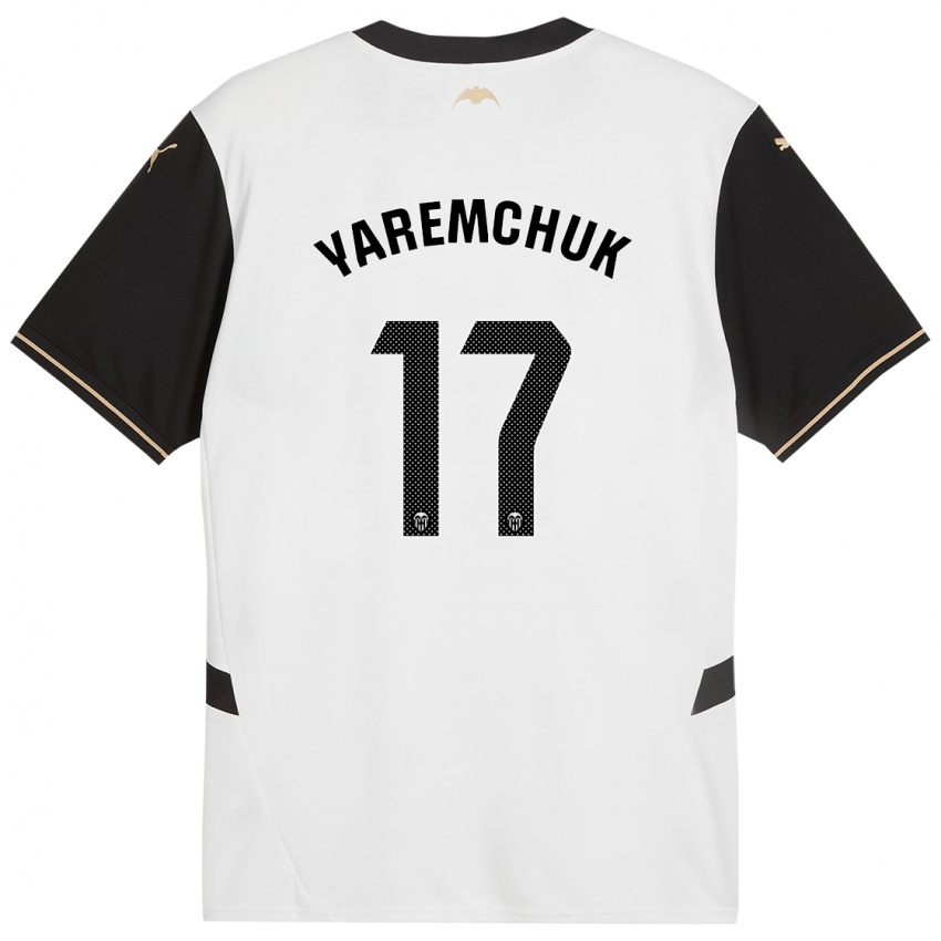 Bambino Maglia Roman Yaremchuk #17 Bianco Nero Kit Gara Home 2024/25 Maglietta