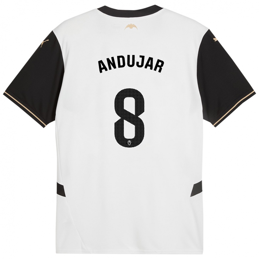 Bambino Maglia Candela Andujar #8 Bianco Nero Kit Gara Home 2024/25 Maglietta