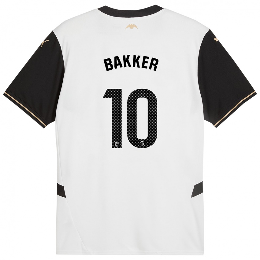 Bambino Maglia Linda Bakker #10 Bianco Nero Kit Gara Home 2024/25 Maglietta