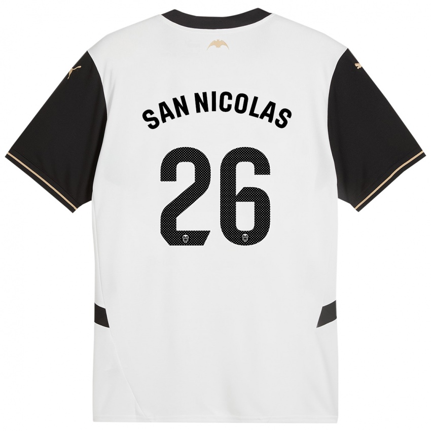 Bambino Maglia Olga San Nicolas #26 Bianco Nero Kit Gara Home 2024/25 Maglietta