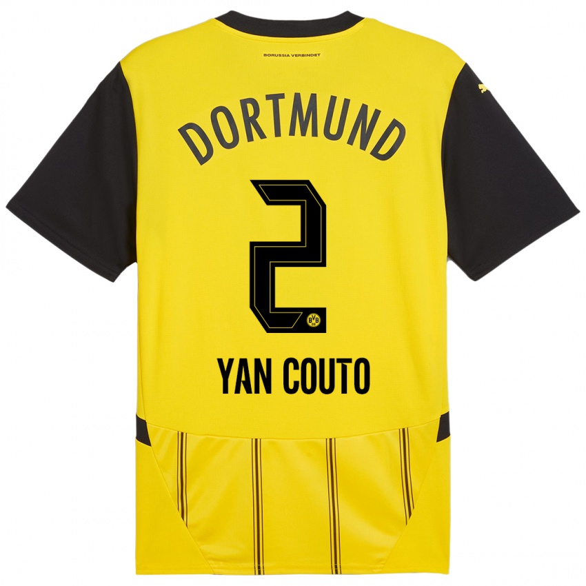 Bambino Maglia Yan Couto #2 Giallo Nero Kit Gara Home 2024/25 Maglietta