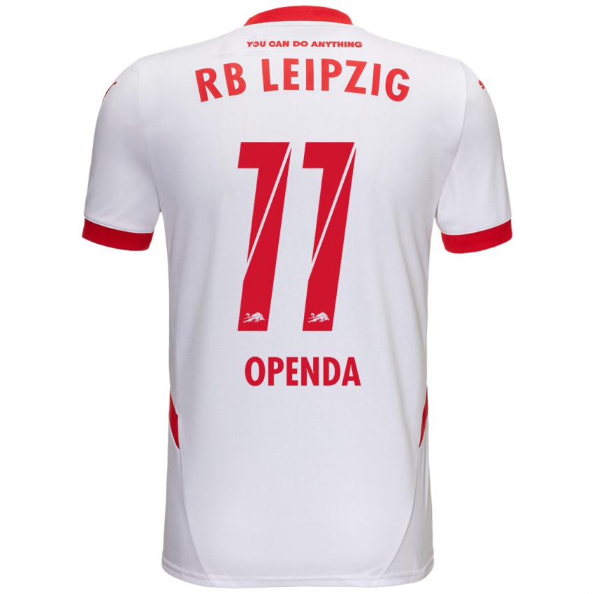 Bambino Maglia Loïs Openda #11 Bianco Rosso Kit Gara Home 2024/25 Maglietta