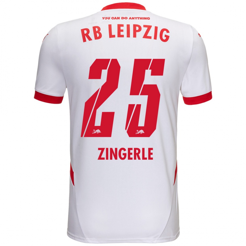 Bambino Maglia Leopold Zingerle #25 Bianco Rosso Kit Gara Home 2024/25 Maglietta