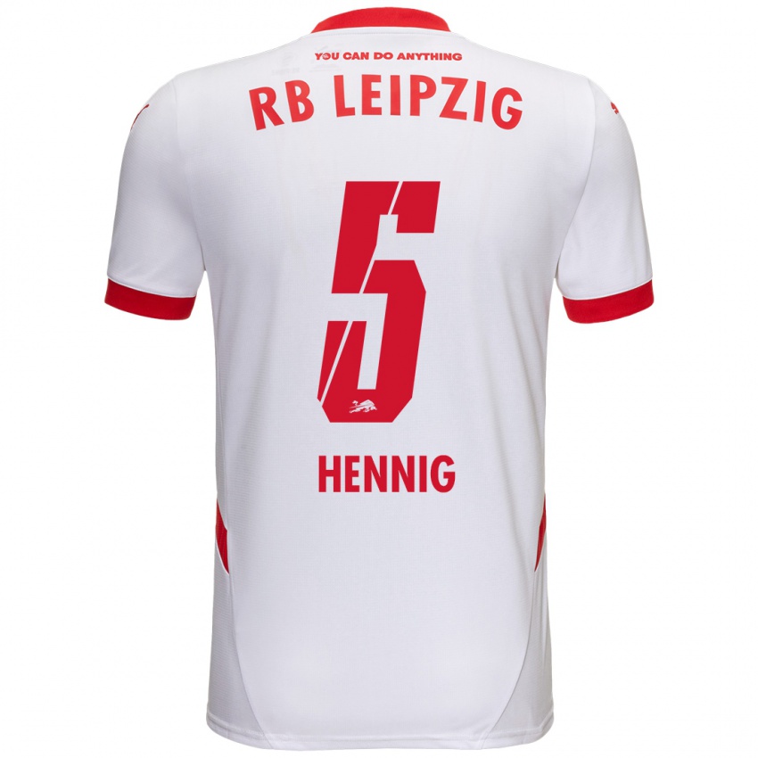 Bambino Maglia Lenny Hennig #5 Bianco Rosso Kit Gara Home 2024/25 Maglietta