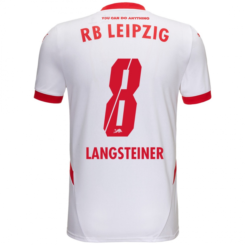 Bambino Maglia Toni Langsteiner #8 Bianco Rosso Kit Gara Home 2024/25 Maglietta