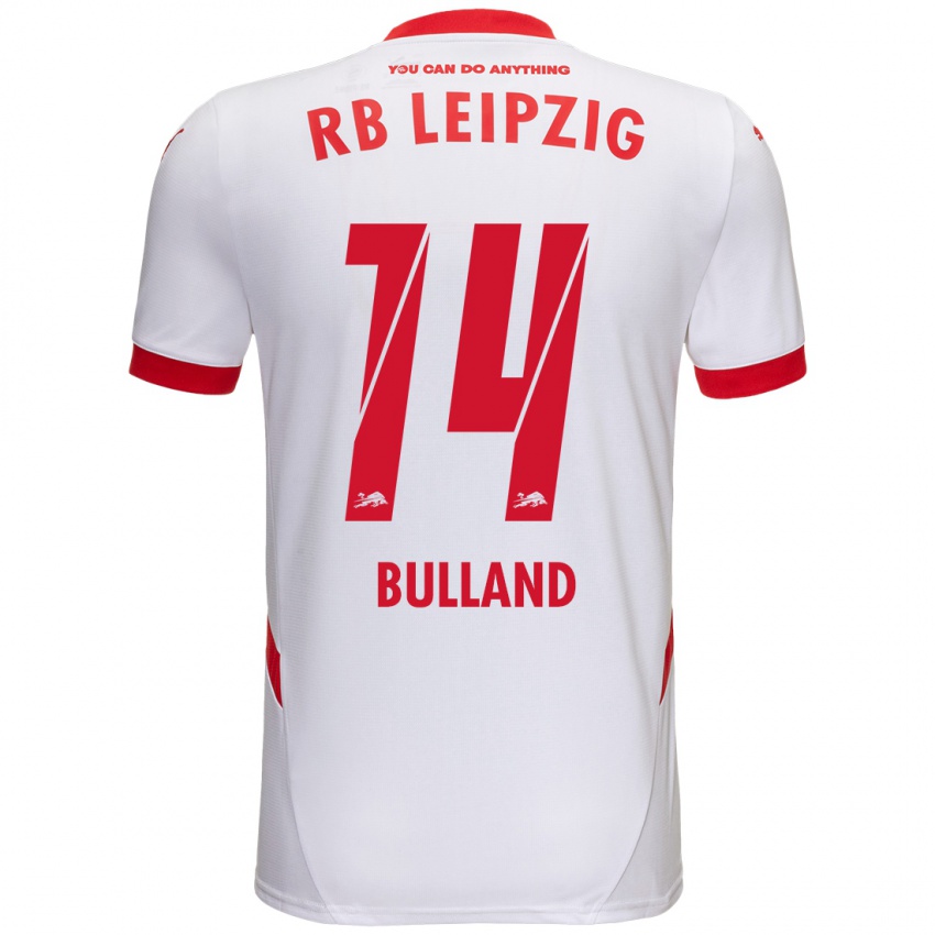 Bambino Maglia Anton Bulland #14 Bianco Rosso Kit Gara Home 2024/25 Maglietta