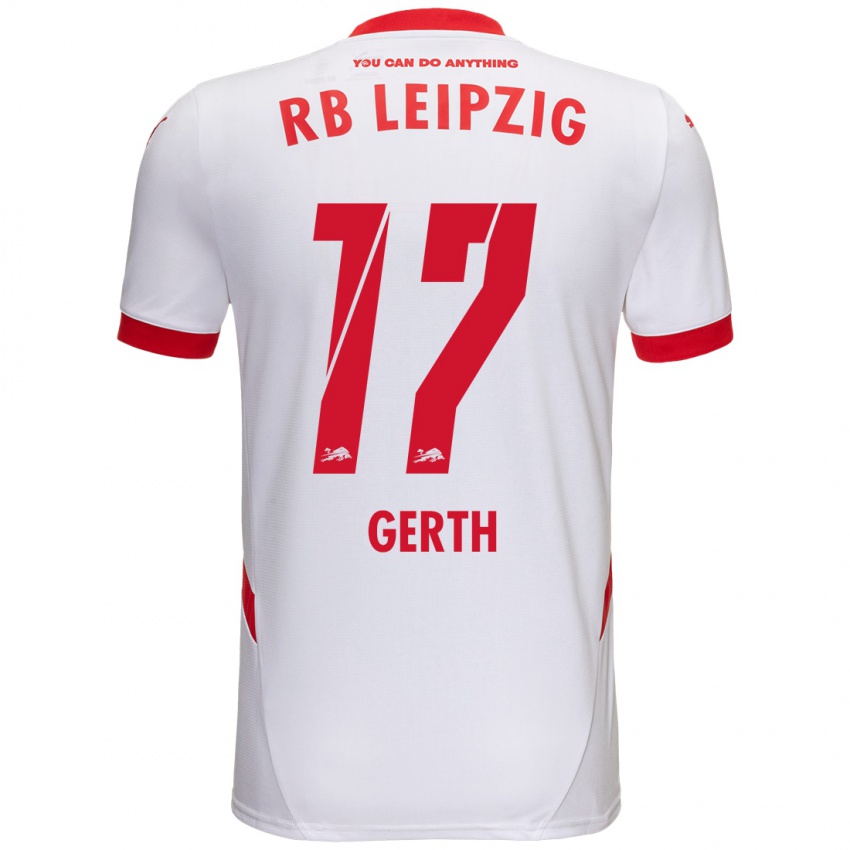 Bambino Maglia Amos Gerth #17 Bianco Rosso Kit Gara Home 2024/25 Maglietta