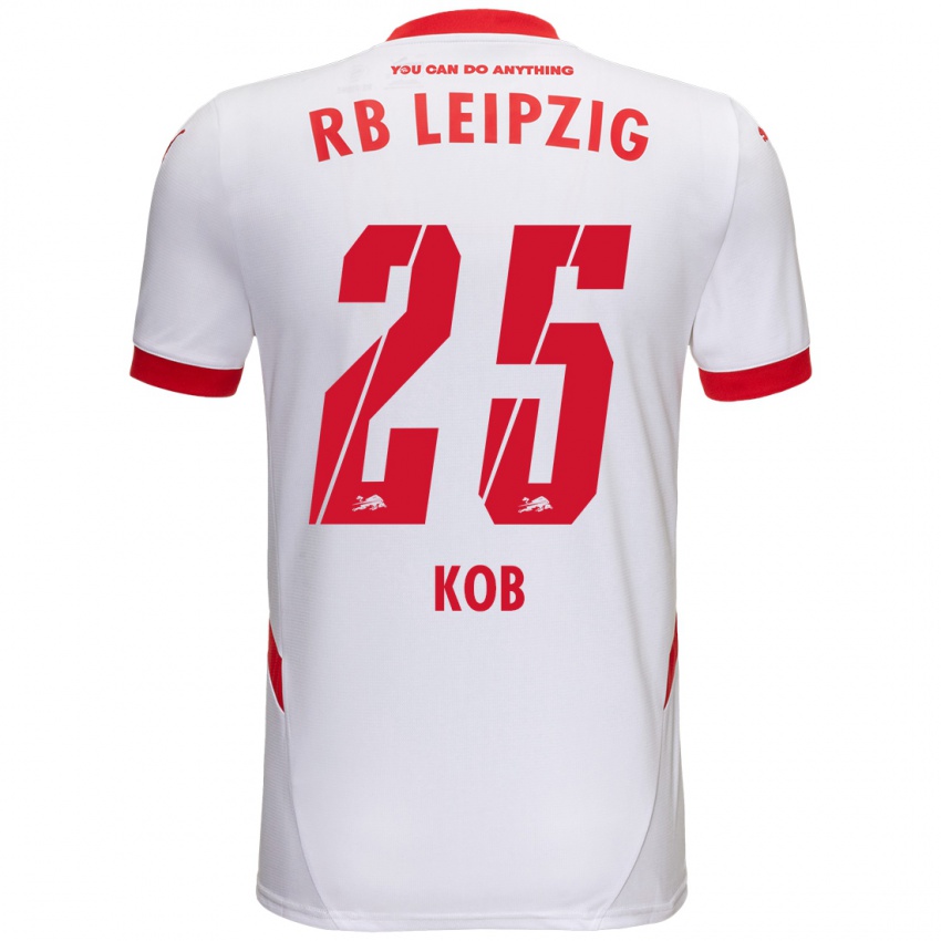 Bambino Maglia Leon Koß #25 Bianco Rosso Kit Gara Home 2024/25 Maglietta