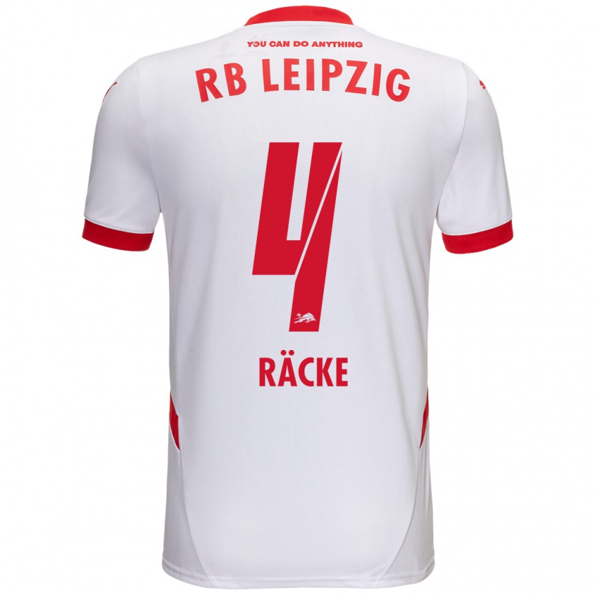 Bambino Maglia Nina Räcke #4 Bianco Rosso Kit Gara Home 2024/25 Maglietta