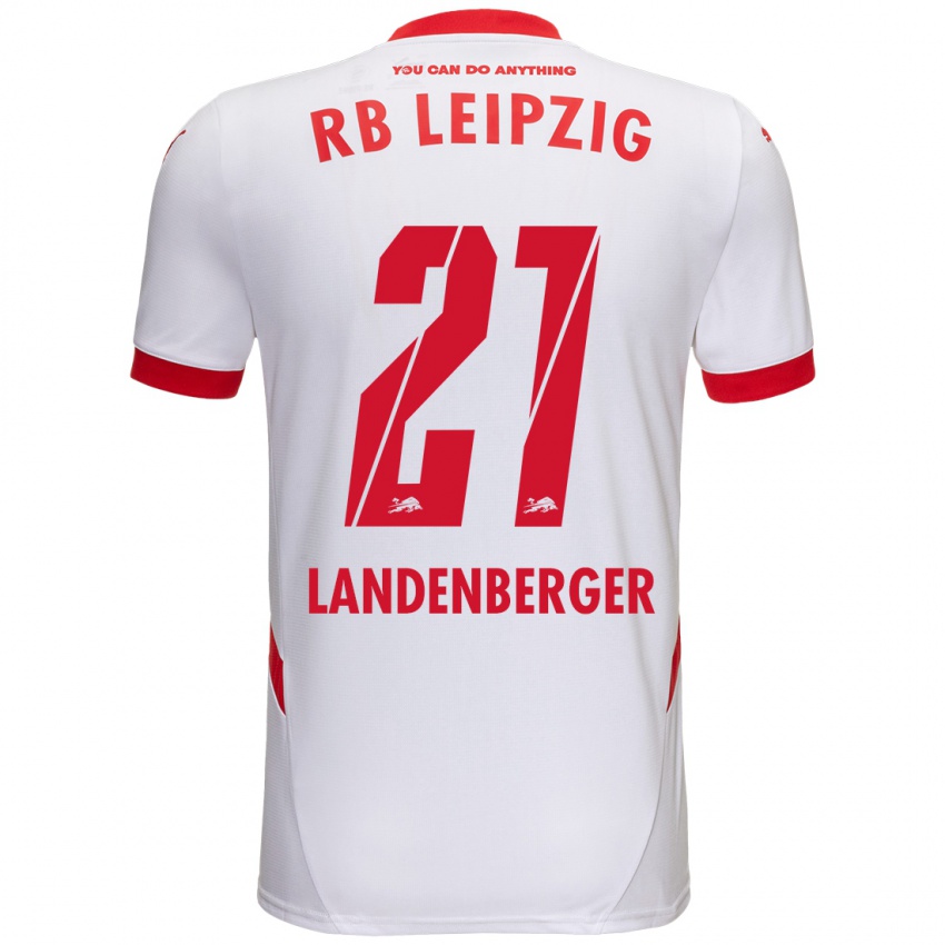 Bambino Maglia Julia Landenberger #21 Bianco Rosso Kit Gara Home 2024/25 Maglietta