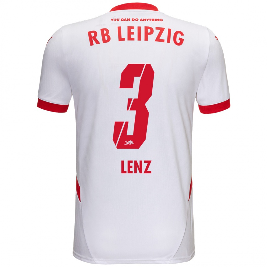 Bambino Maglia Christopher Lenz #3 Bianco Rosso Kit Gara Home 2024/25 Maglietta