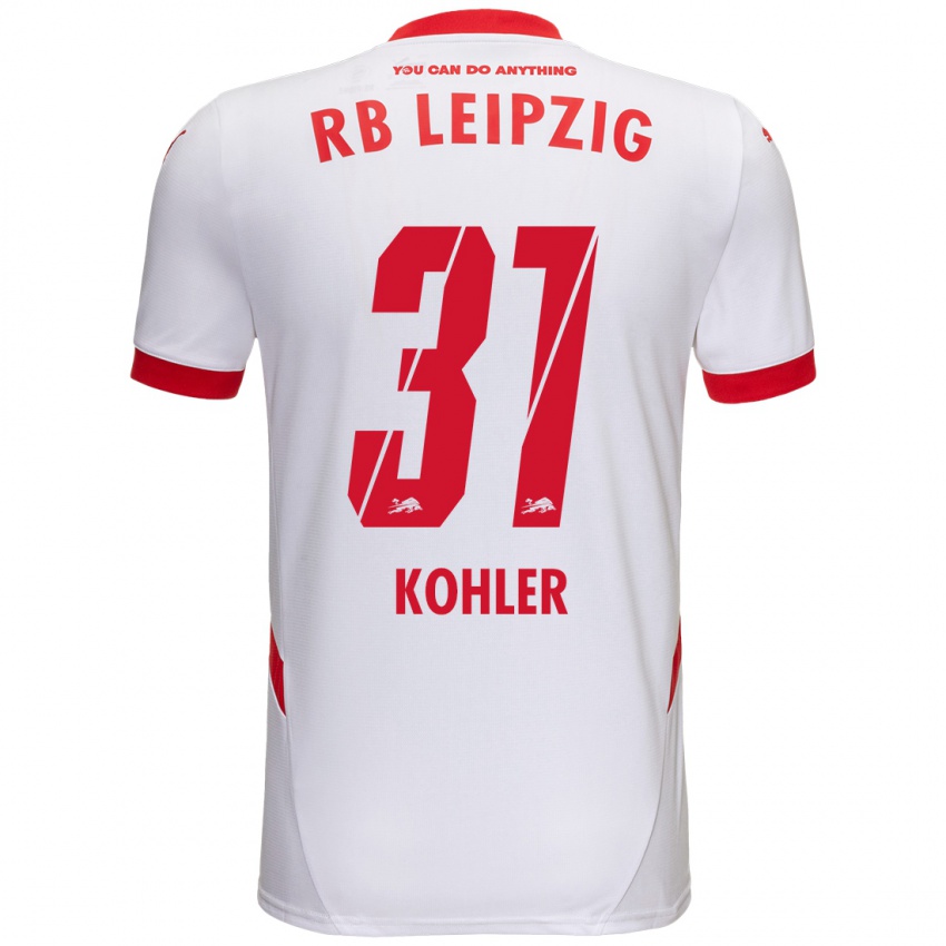 Bambino Maglia Tim Köhler #31 Bianco Rosso Kit Gara Home 2024/25 Maglietta