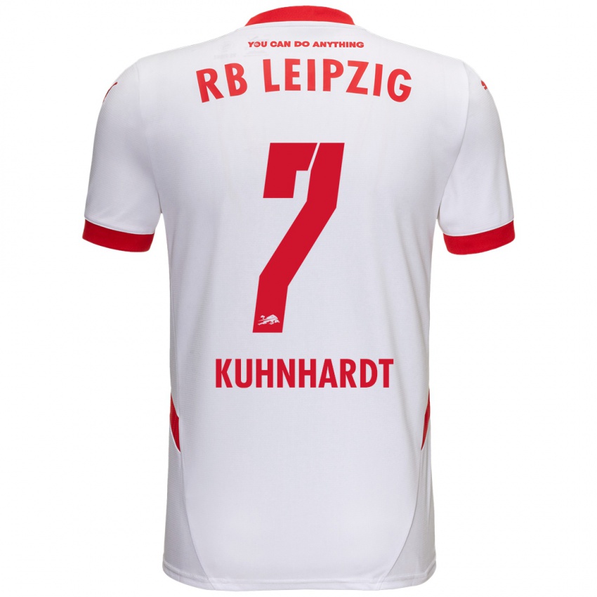 Bambino Maglia Paul Kühnhardt #7 Bianco Rosso Kit Gara Home 2024/25 Maglietta