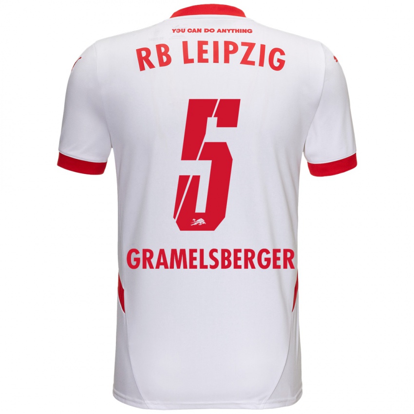 Bambino Maglia Lennert Gramelsberger #5 Bianco Rosso Kit Gara Home 2024/25 Maglietta