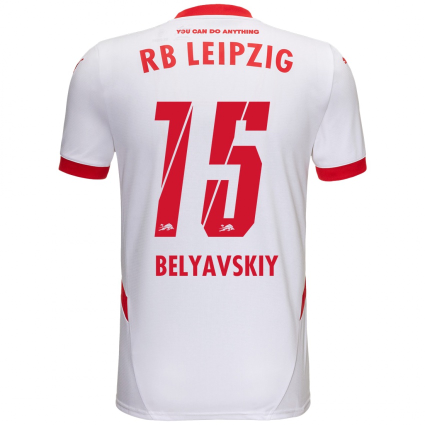 Bambino Maglia David Belyavskiy #15 Bianco Rosso Kit Gara Home 2024/25 Maglietta